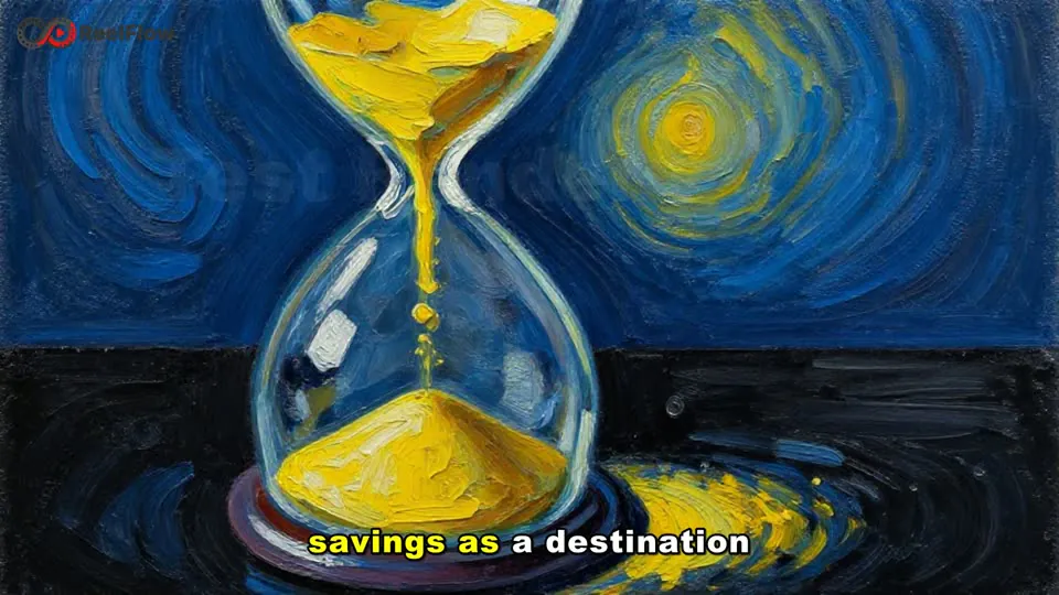 An hourglass with golden sand, painted in a swirling oil style